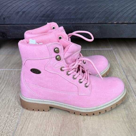Lugz Women's Pink Combat Boots - Picture 4 of 6
